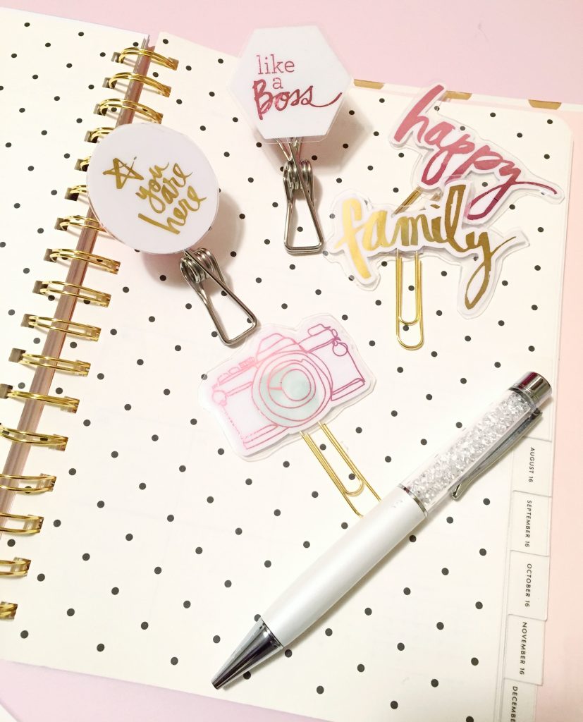 DIY MINC Planner Clips on Kate Spade Planner